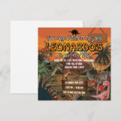 Cute Dinosaur 6th Birthday Invitation Colorful  招待状 (正面/裏面)