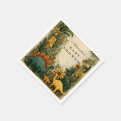 Cute Dinosaur Baby Shower スタンダードカクテルナプキン (角)