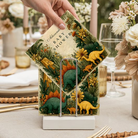 Cute Dinosaur Baby Shower スタンダードカクテルナプキン