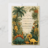 Cute Dinosaur Baby Shower 招待状 (正面)