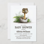 Cute Dinosaur Baby Shower Invitation 招待状 (正面)