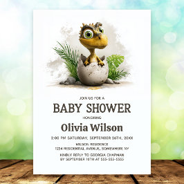 Cute Dinosaur Baby Shower Invitation 招待状