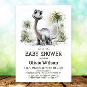 Cute Dinosaur Baby Shower Invitation 招待状