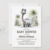 Cute Dinosaur Baby Shower Invitation 招待状 (正面)