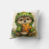 Cute Dinosaur Bear Starfish Pillow Kawaii Kids Roo クッション (裏面)