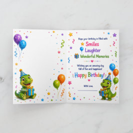 Cute Dinosaur Birthday Card for Kids – Happy Birth カード