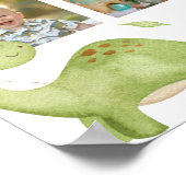 Cute Dinosaur Birthday First Year Photo Milestone ポスター (角)
