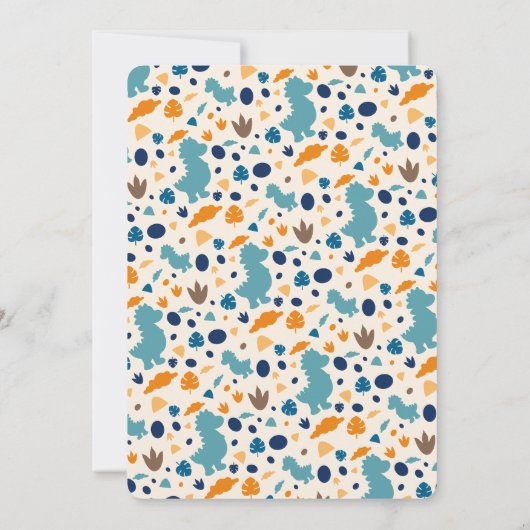 Cute Dinosaur Birthday Invitation 招待状 (裏面)