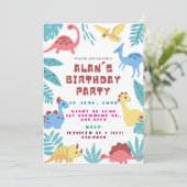 Cute Dinosaur Birthday Invitation 招待状 (スタンド正面)