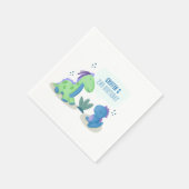 Cute Dinosaur Birthday Party Napkins スタンダードカクテルナプキン (角)
