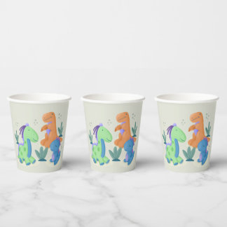 Cute Dinosaur Birthday Party Paper Cups 紙コップ