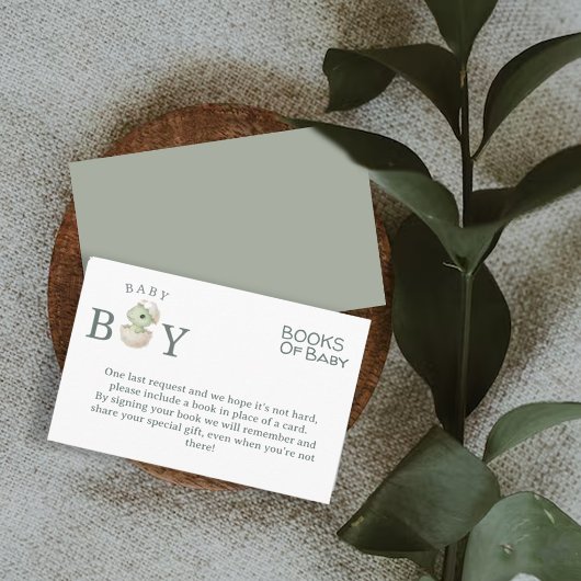 Cute Dinosaur Books for Baby Boy Shower Enclosure エンクロージャーカード