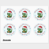 Cute Dinosaur Christmas From Our Kitchen Stickers ラウンドシール (シート)