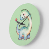 Cute Dinosaur Clock- Brachiosaurus ラージ壁時計 (傾斜)
