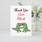 Cute Dinosaur Couple Wedding Thank You サンキューカード (スタンド正面)
