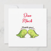 Cute Dinosaur Couple Wedding Thank You Card サンキューカード (正面)