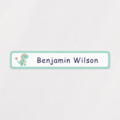 Cute Dinosaur Custom Kids Name  ラベル (デザイン2)