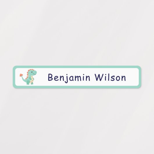 Cute Dinosaur Custom Kids Name  ラベル (デザイン2)
