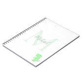 Cute Dinosaur Custom Name Initial  ノートブック (左側)