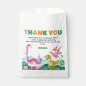 Cute Dinosaur Dig Fossil Kids Birthday Thank You フェイバーバッグ (正面)