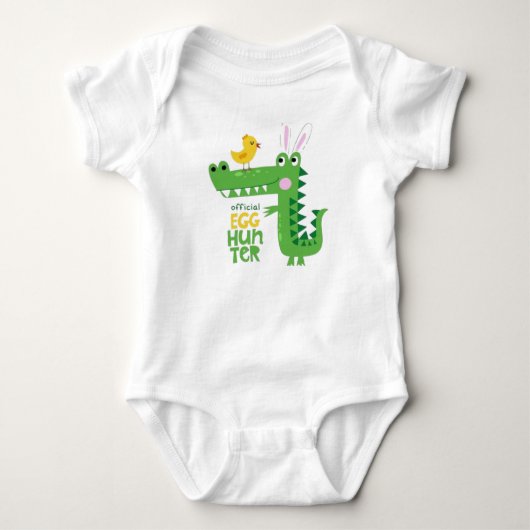 Cute Dinosaur Egg Hunter Baby Bodysuit ベビーボディスーツ (正面)