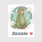 Cute Dinosaur Fantasy Boy Art Piece シール (シート)