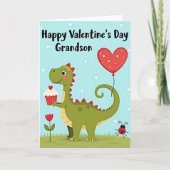 Cute Dinosaur Grandson Valentine Card カード (正面)