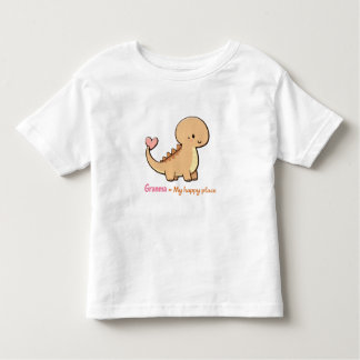 Cute Dinosaur Granma My Safe Place Toddler Shirt | トドラーTシャツ