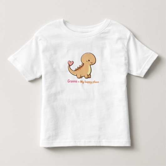Cute Dinosaur Granma My Safe Place Toddler Shirt | トドラーTシャツ (正面)