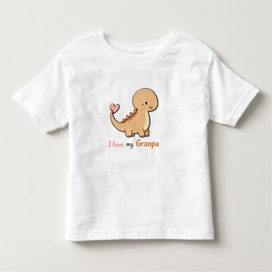 Cute Dinosaur I Love My Granpa Toddler Shirt | Gra トドラーTシャツ (正面)