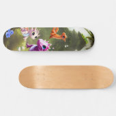 Cute Dinosaur jungle skateboard スケートボード (横)