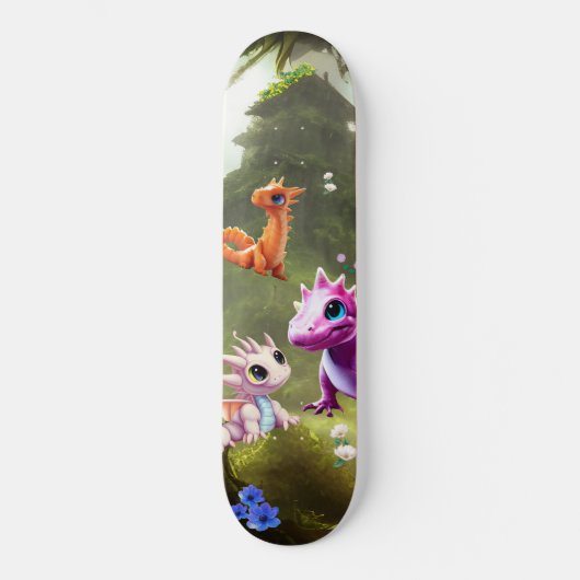 Cute Dinosaur jungle skateboard スケートボード (正面)