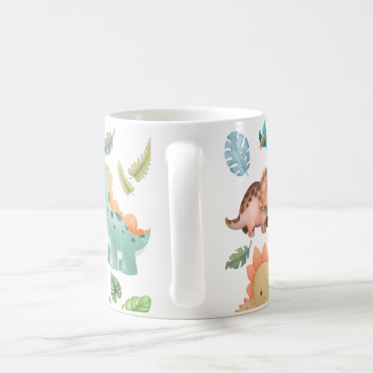 cute dinosaur kids コーヒーマグカップ (ハンドル)