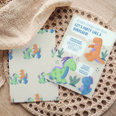 Cute Dinosaur Kids Birthday Party Invitation 招待状
