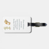 Cute Dinosaur Kids Travel Personalized Cartoon ラゲッジタグ (裏面横)