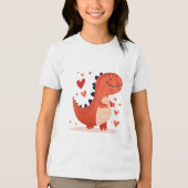 Cute Dinosaur Love Kids T-Shirt トライブレンドＴシャツ (正面)