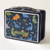 Cute Dinosaur Pattern Colorful  メタルランチボックス (正面)