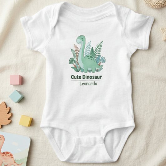 Cute Dinosaur Personalized Baby Bodysuit  ベビーボディスーツ