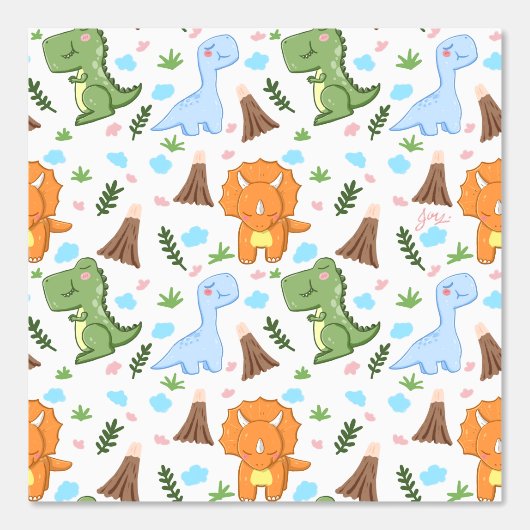 Cute Dinosaur Seamless Pattern for Your Kid Room 壁紙 (正面)