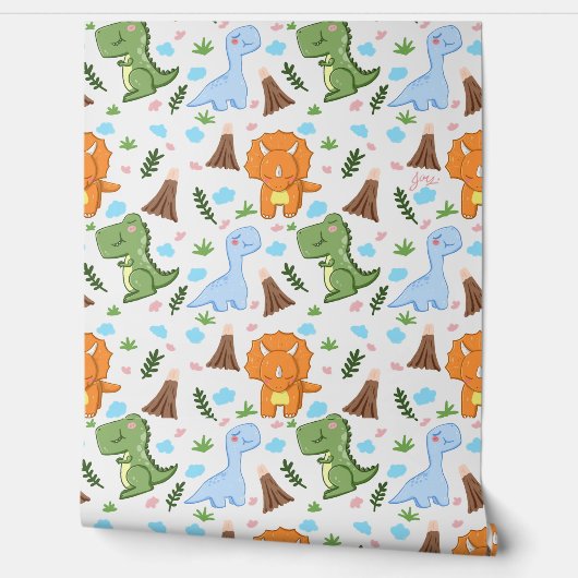 Cute Dinosaur Seamless Pattern for Your Kid Room 壁紙 (ほどく)