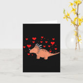 Cute Dinosaur Shirt For Valentines Day _ Tricerato カード (黄色い花)