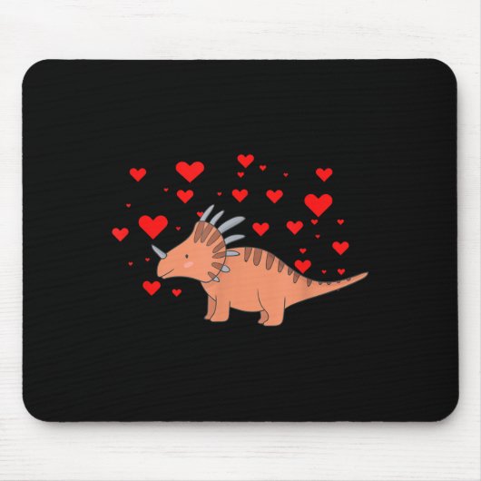 Cute Dinosaur Shirt For Valentines Day _ Tricerato マウスパッド (正面)