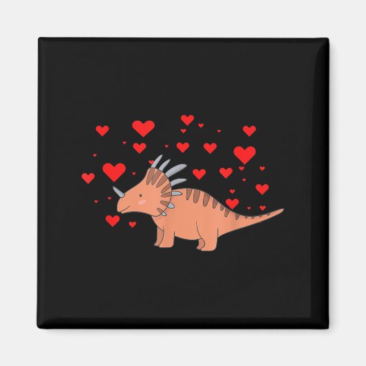 Cute Dinosaur Shirt For Valentines Day _ Tricerato マグネット (正面)