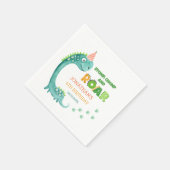 Cute Dinosaur Stomp Chomp Roar Birthday スタンダードカクテルナプキン (角)
