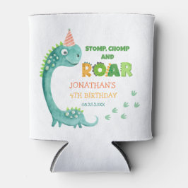 Cute Dinosaur Stomp Chomp Roar Birthday 缶クーラー