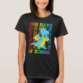 Cute Dinosaur Student Boys Kids Gift 100 Days Of S Tシャツ (正面)