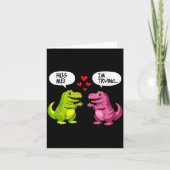 Cute Dinosaur T Rex Hug Valentines Day Couple Boyf カード (正面)