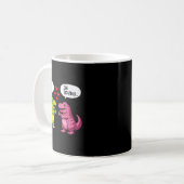 Cute Dinosaur T Rex Hug Valentines Day Couple Boyf コーヒーマグカップ (正面左)