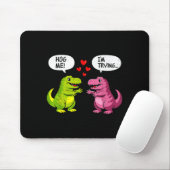 Cute Dinosaur T Rex Hug Valentines Day Couple Boyf マウスパッド (マウス)