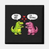 Cute Dinosaur T Rex Hug Valentines Day Couple Boyf マグネット (正面)